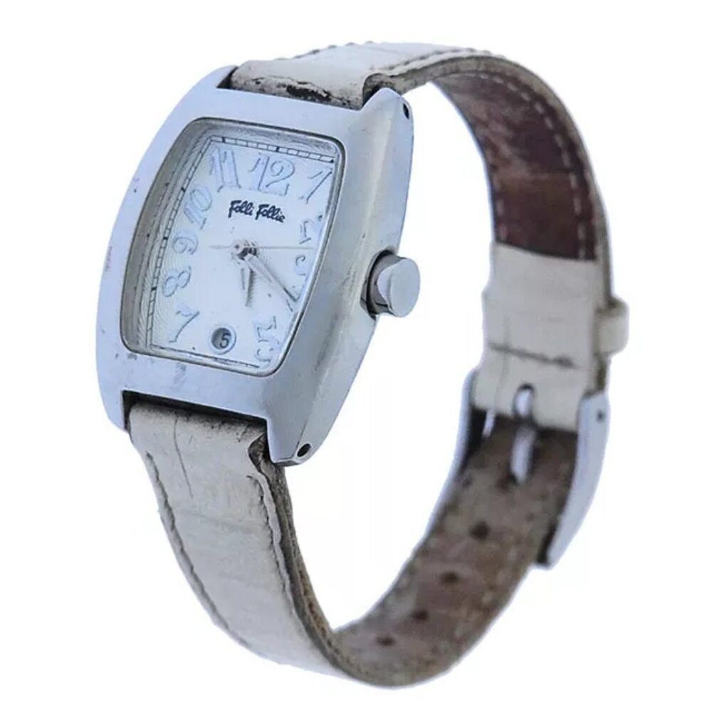 Folli Follie Watches Silver White Woman Authentic Used